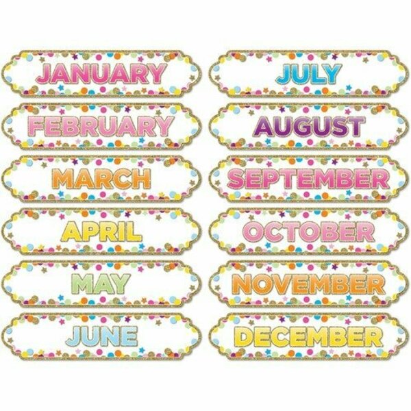 Ashley Productions Board Header, Months, Magnetic, Confetti, 12 Pieces, Multi-Color ASH19008